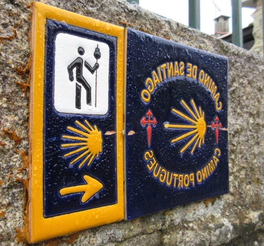 Sign for the Camino Portuguese